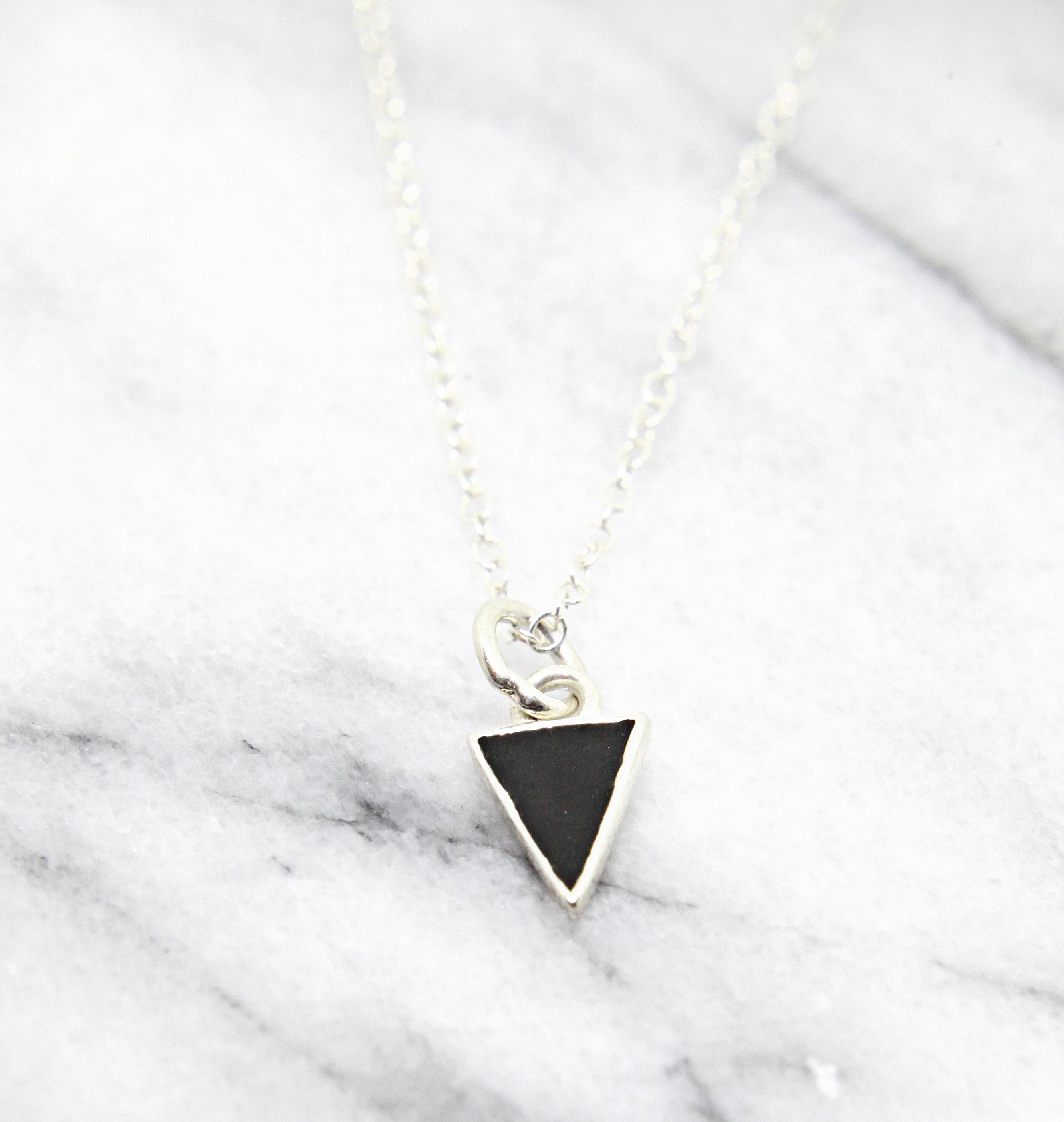 Sterling Silver Tiny Triangle Necklace
