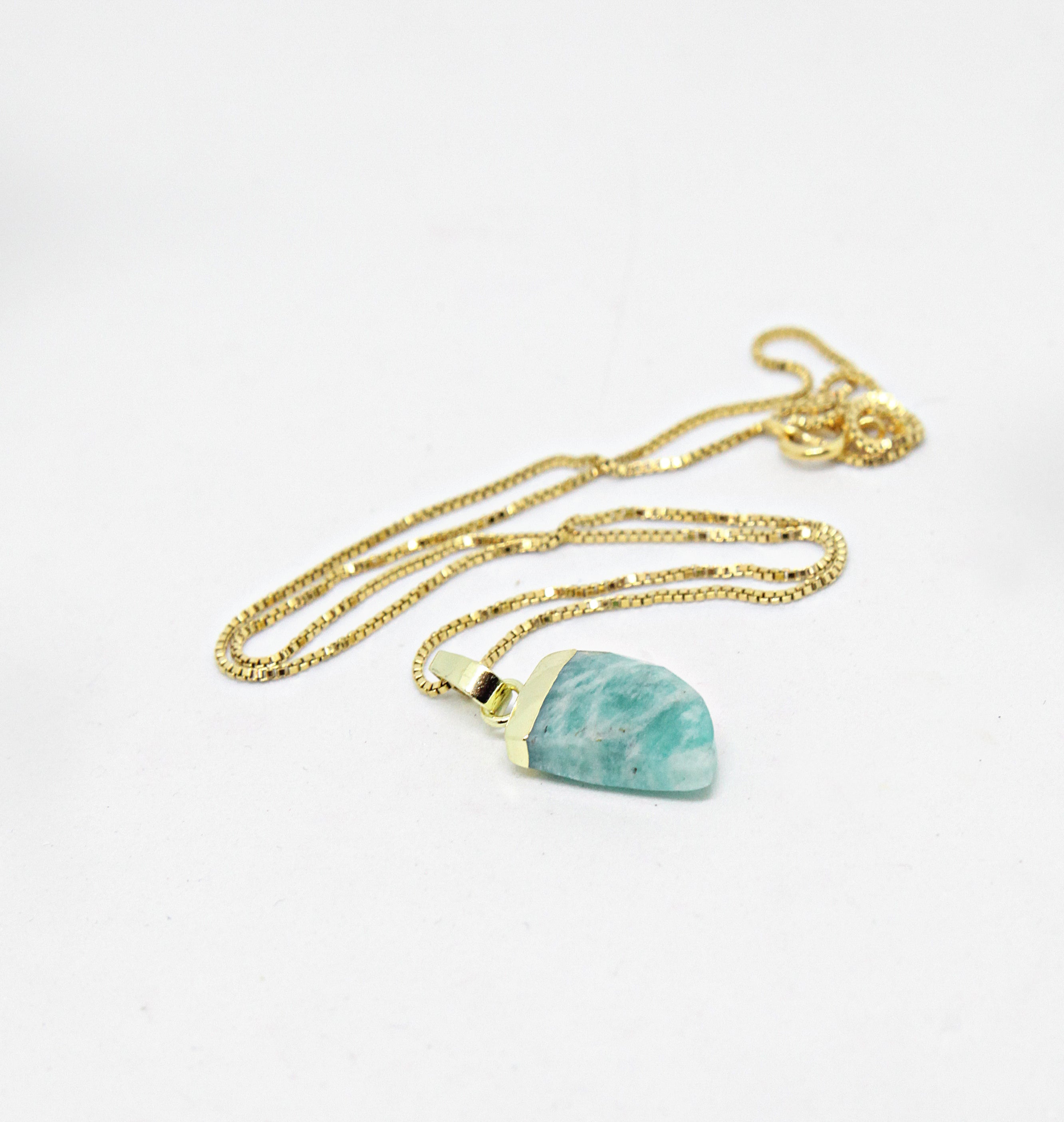 14k Gold Filled Amazonite Small Horn Necklace