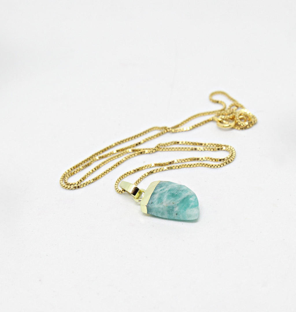 14k Gold Filled Amazonite Small Horn Necklace