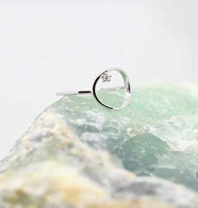Sterling Silver Circle with CZ Ring