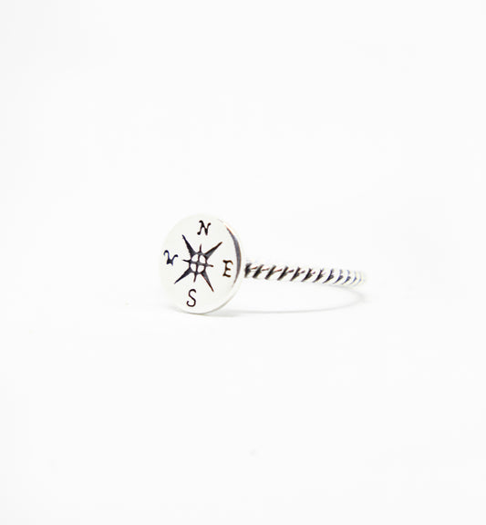 Sterling Silver Compass Ring