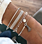 Simple Minimalist Silver Bracelet Set