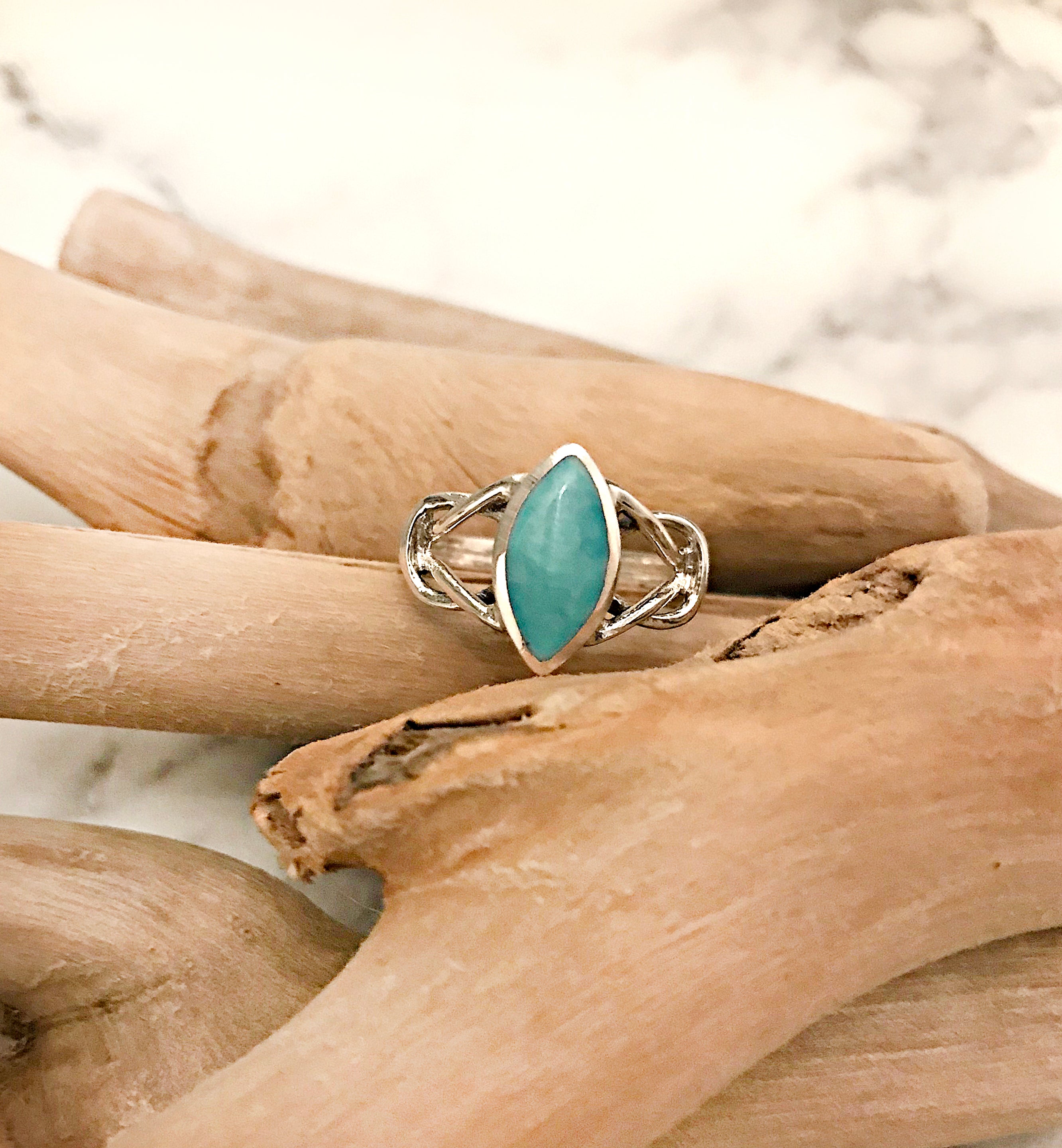 Twisted Turquoise Sterling Silver Ring