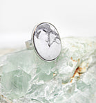 Large White Turquoise Oval Ring