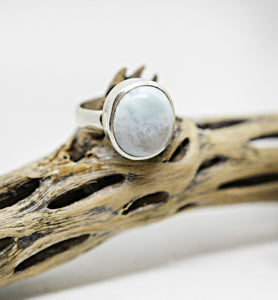 Oval Larimar Sterling Silver Ring