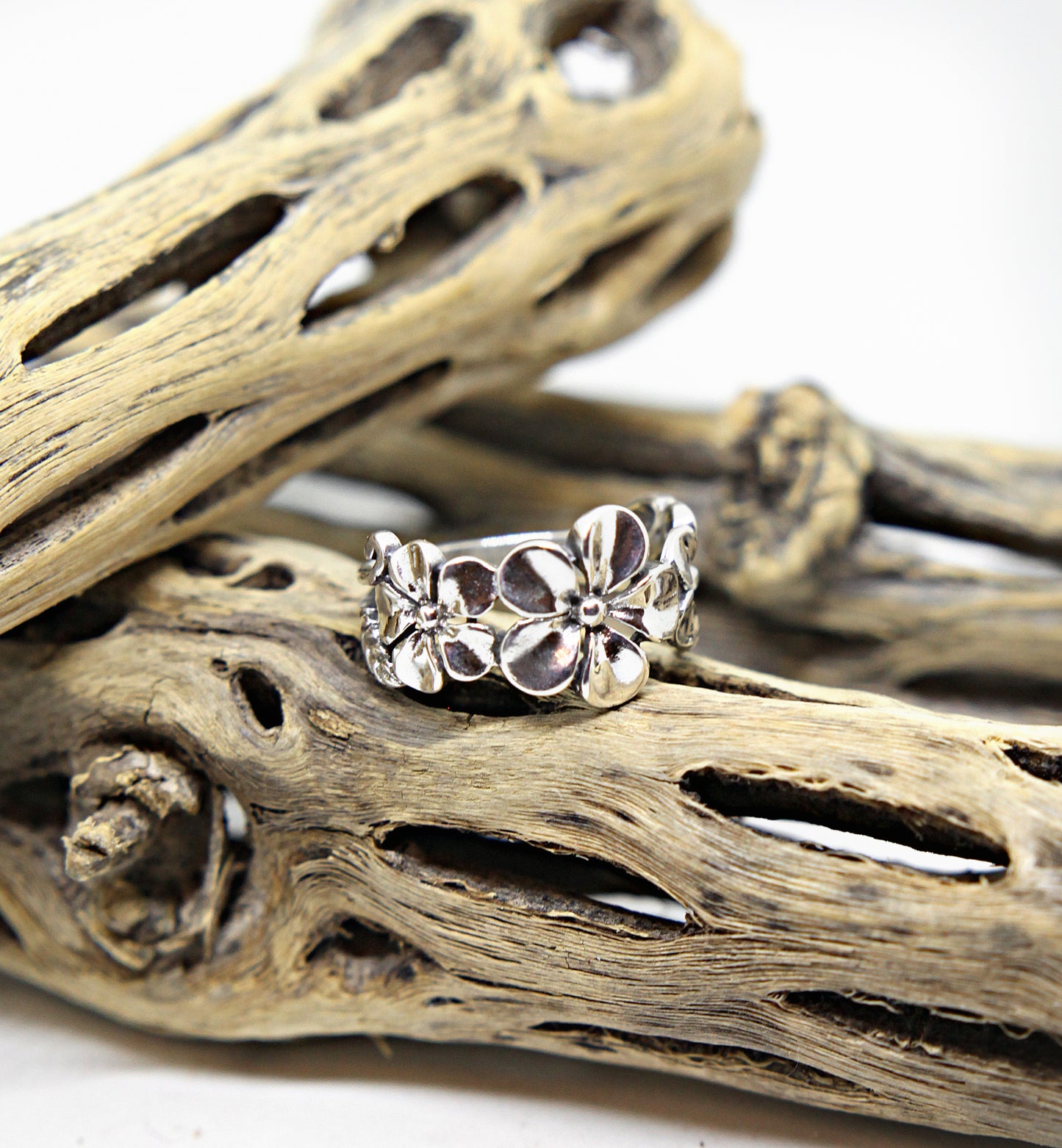 Sterling Silver Plumeria Ring