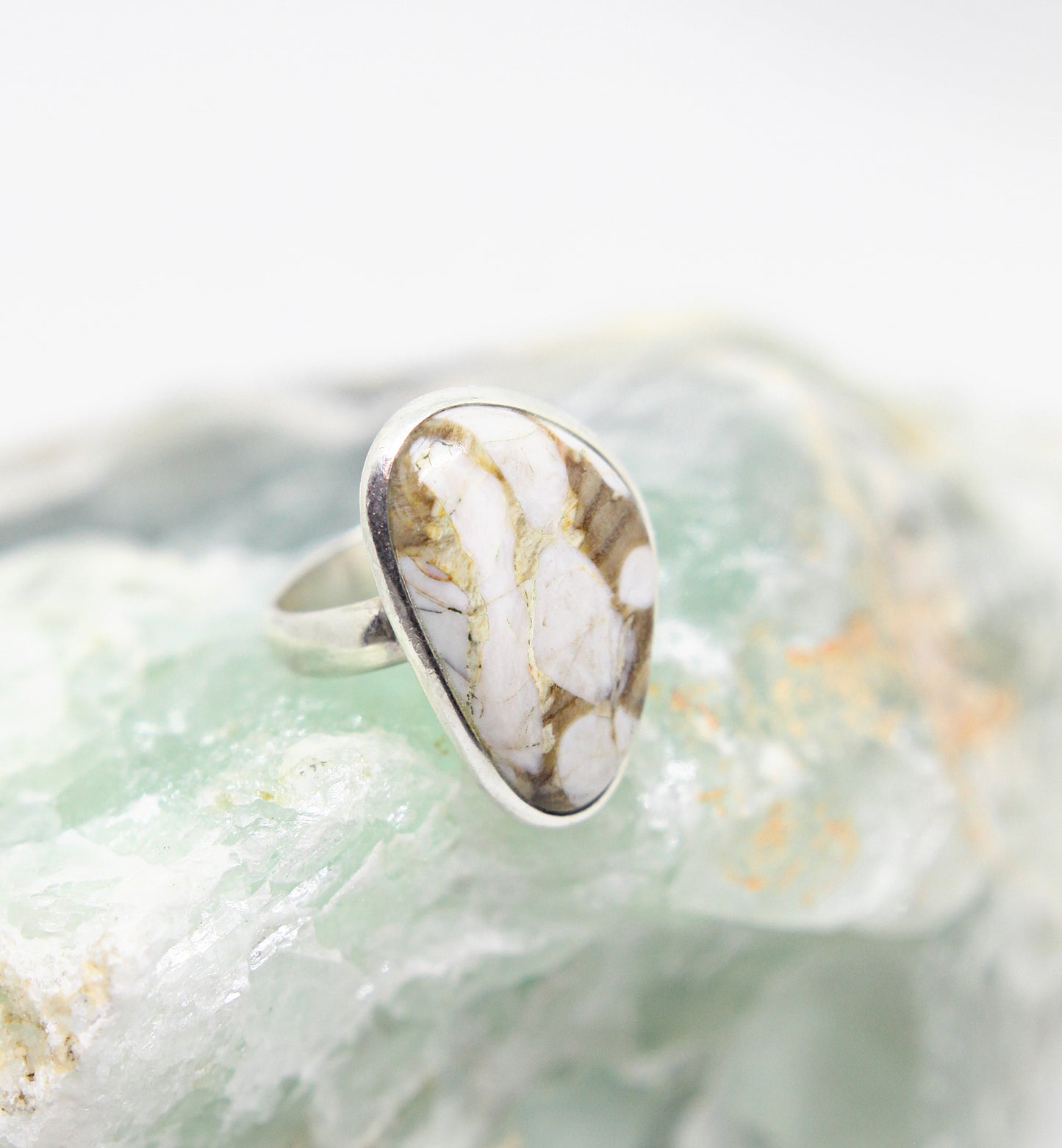 Sterling Silver Peanut Jasper Ring