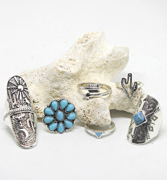 Boho Desert Rings - Set of 6