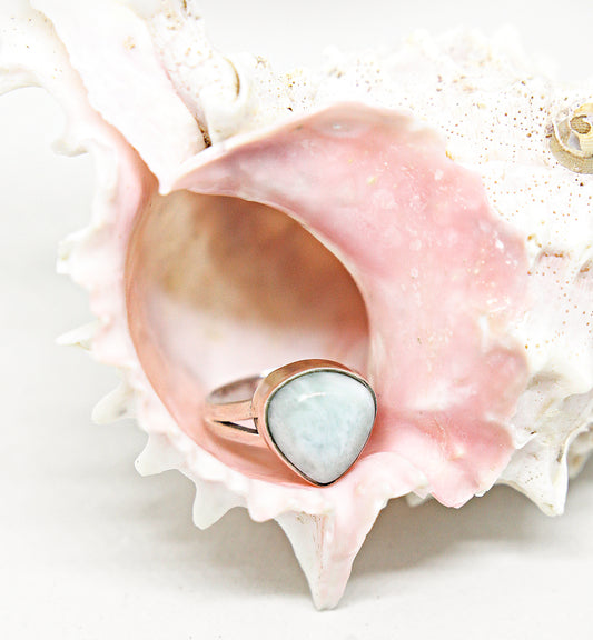 Teardrop Larimar Sterling Silver Ring