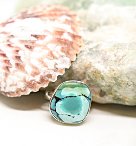 Sterling Silver Large Modern Turquoise Ring