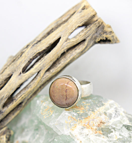 Sterling Silver Light Brown Semi Precious Stone Ring