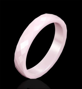 Light Pink Hand Cut Ceramic Ring