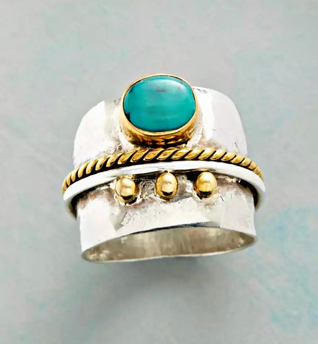 Bohemian Turquoise Gold/Silver Ring