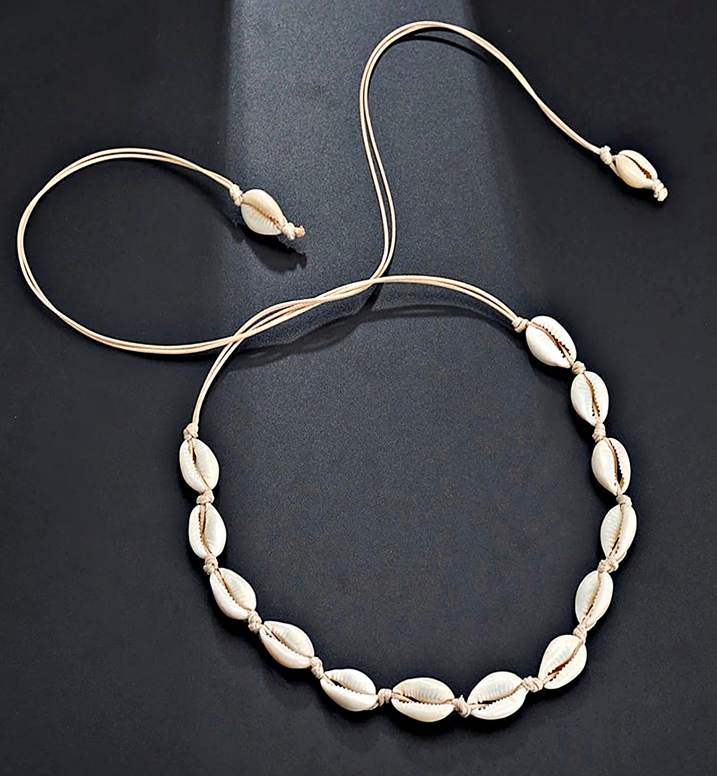 Beach Shell Choker - Cream Rope