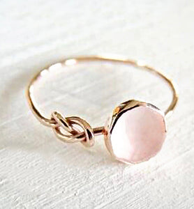 Rose Gold Pink Knotted Fashion Ring