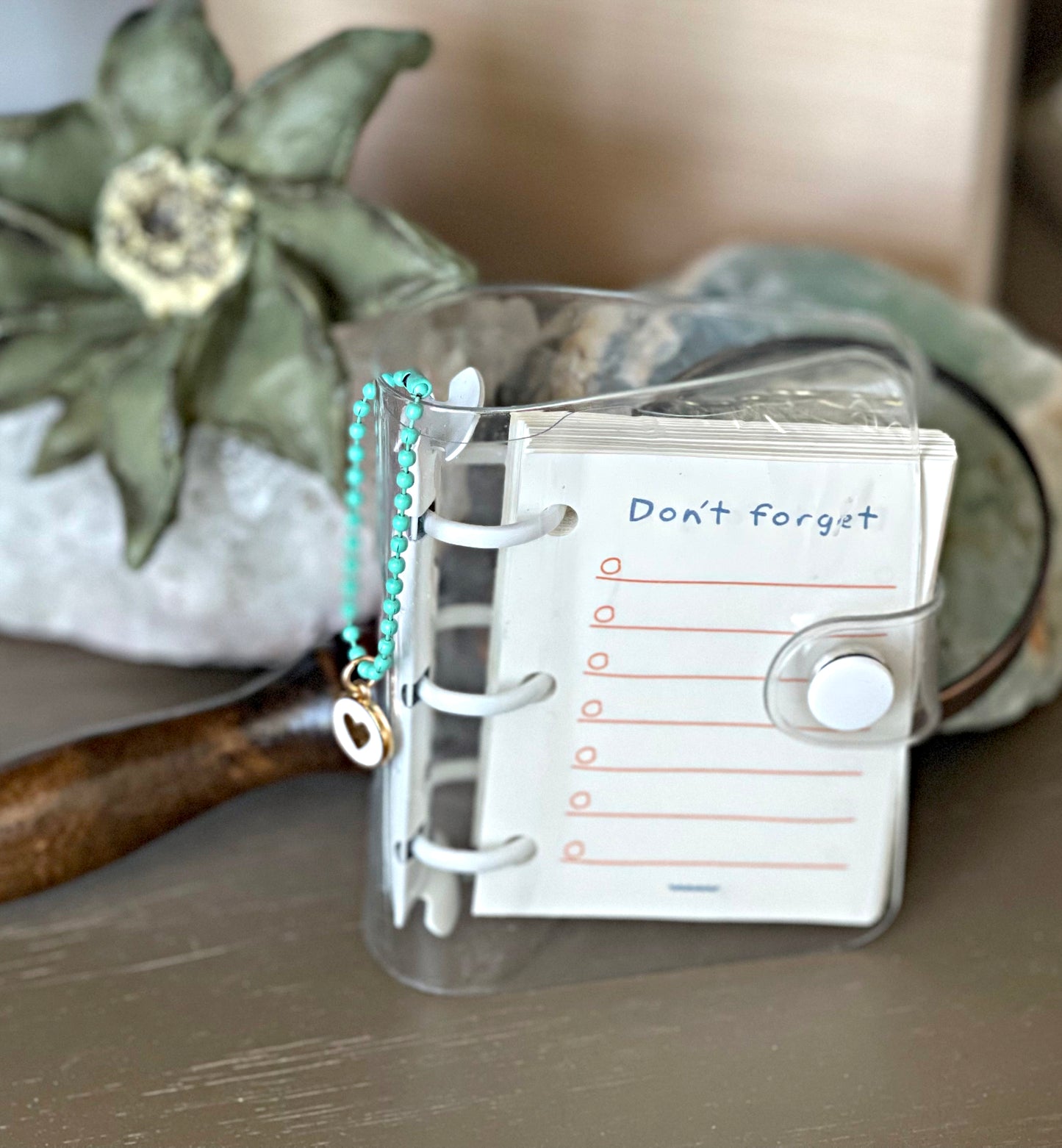 Mini Transparent 3 Ring "Don't Forget" binder