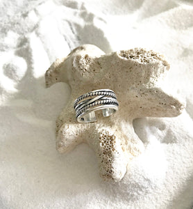 Punk Style Crossover Silver Ring