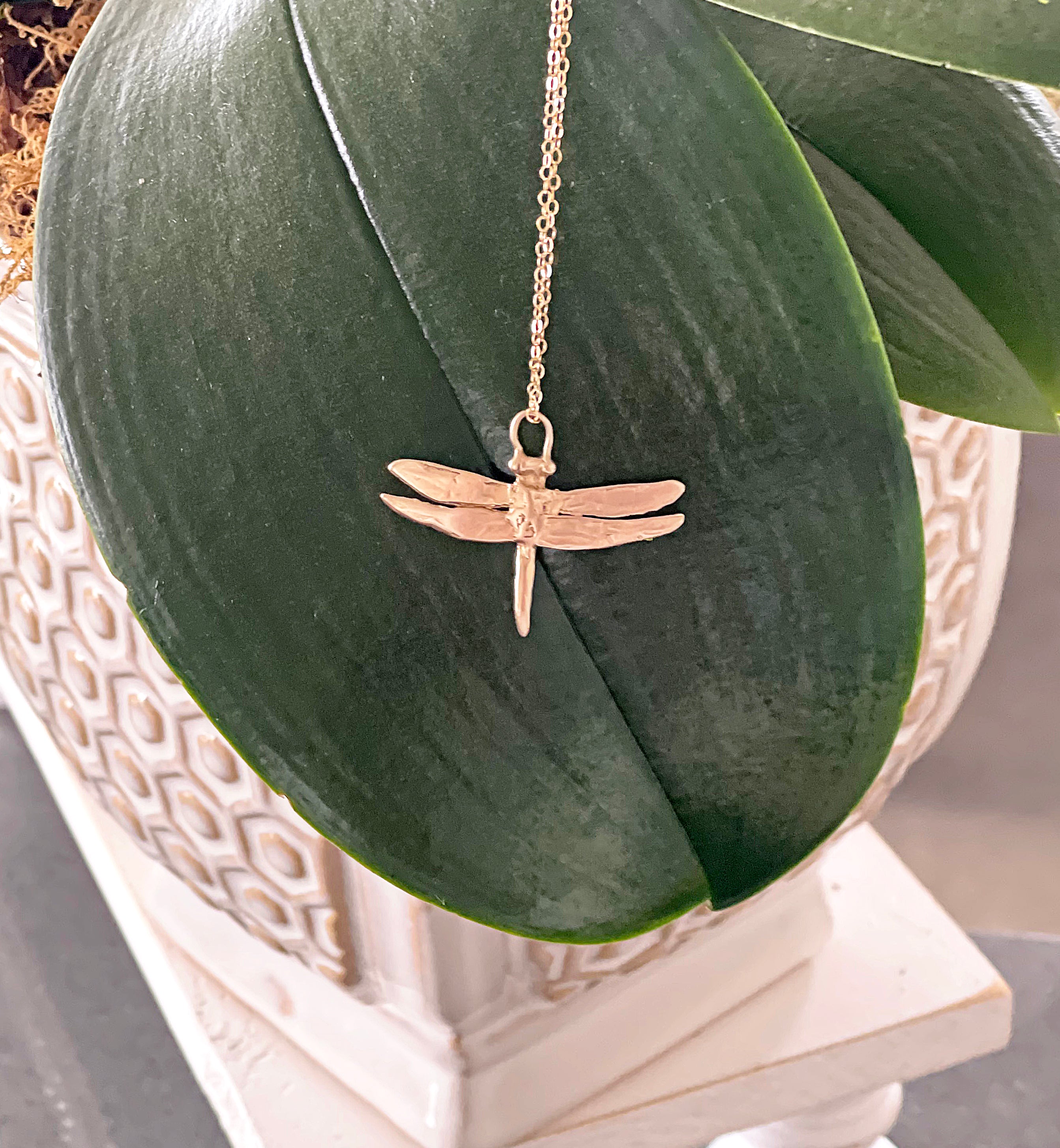 Bronze Dragonfly Necklace
