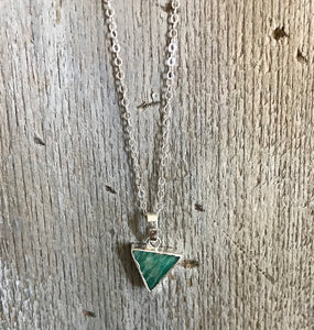 Sterling Silver Triangle Amazonite Necklace