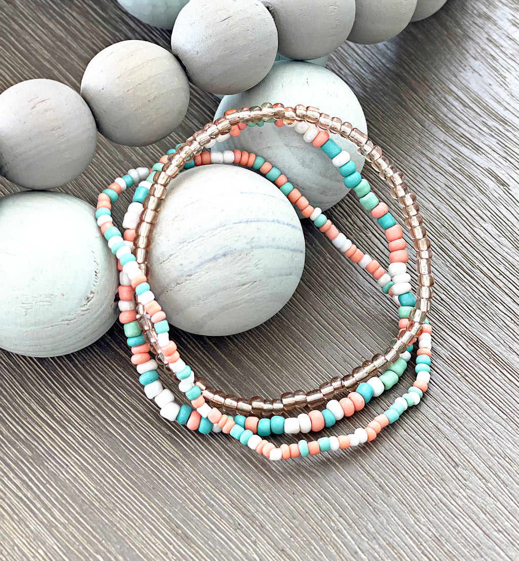 Pastel Beachy Bead Bracelets
