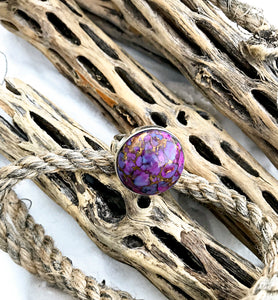 Round Purple Turquoise Sterling Silver Ring