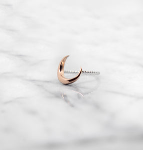 Sterling Silver/Rose Gold Moon Ring